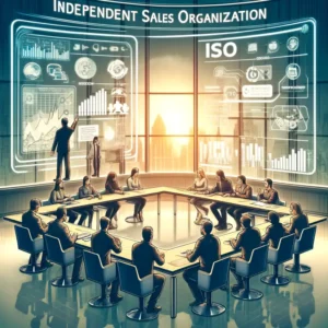 Here is the illustration depicting the concept of an Independent Sales Organization (ISO) in a business setting.