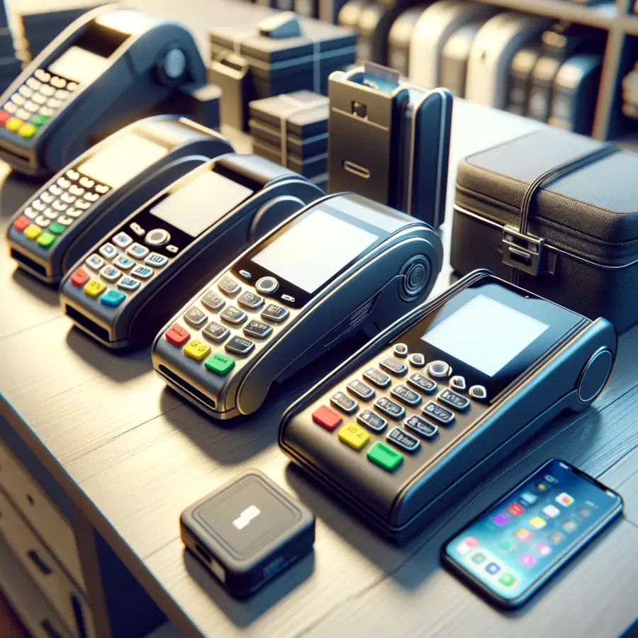 A depiction of merchant account credit card terminals