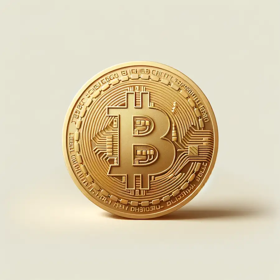 Here is the simple illustration of a Bitcoin coin, designed in a clear and straightforward style