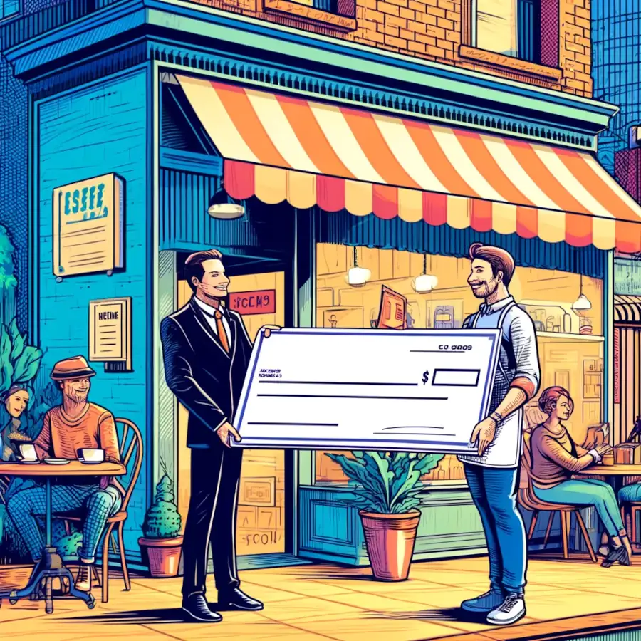 Here is the revised illustration depicting a Merchant Cash Advance scene