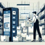 Here is the illustration of Radio-Frequency Identification (RFID) technology in a warehouse setting