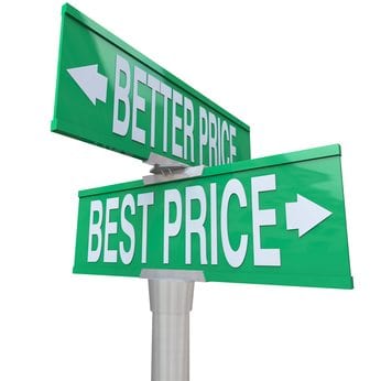 Signpost pointing to Better Price and Best Price