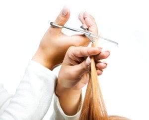 Hand cutting hair