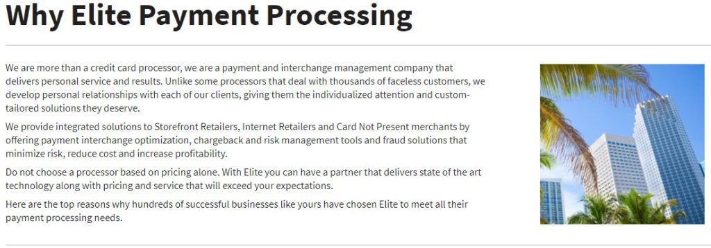Elite Payment Processing services