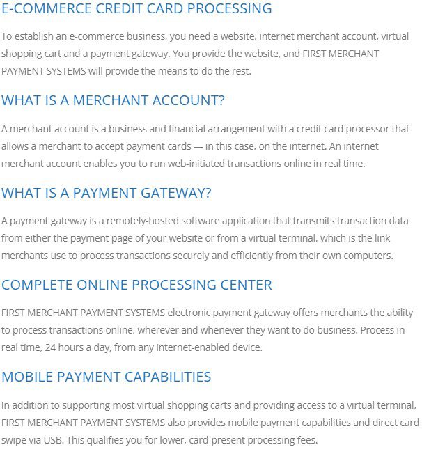 First Merchant Payment Systems payment gateway