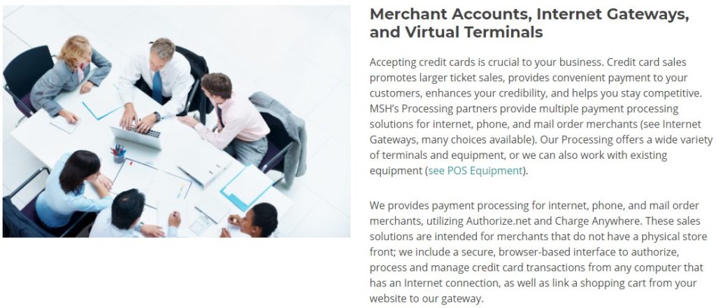 MSH Merchant Services payment gateway
