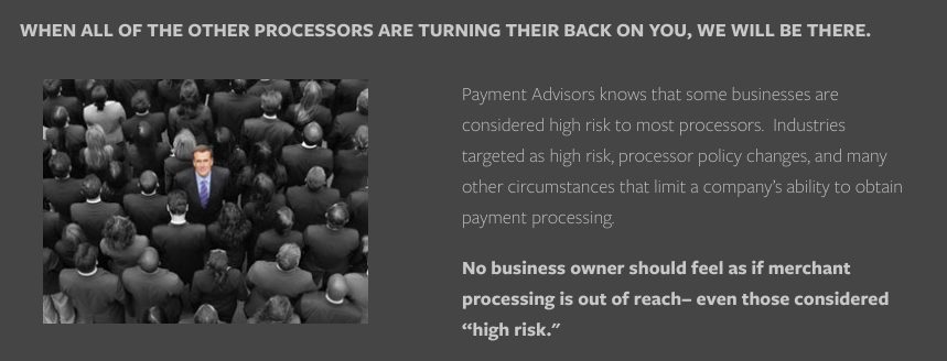 Payment Advisors high-risk businesses