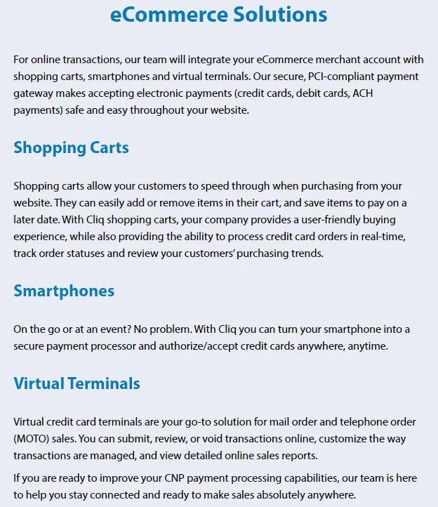 Cliq e-commerce solutions