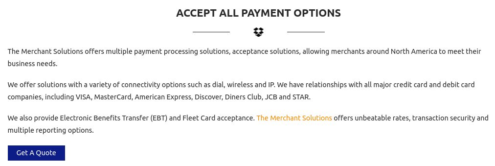 The Merchant Solutions payment processing