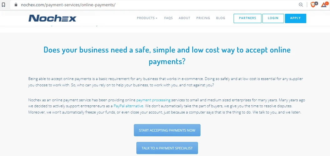 Nochex payment gateway