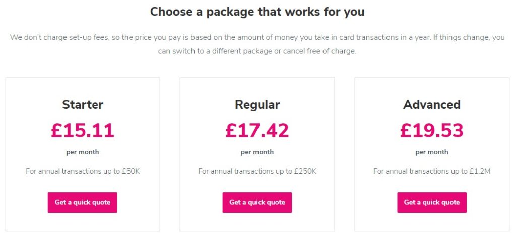 Paymentsense UK e-commerce pricing