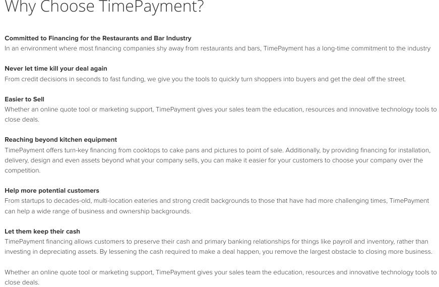 TimePayment point of sale