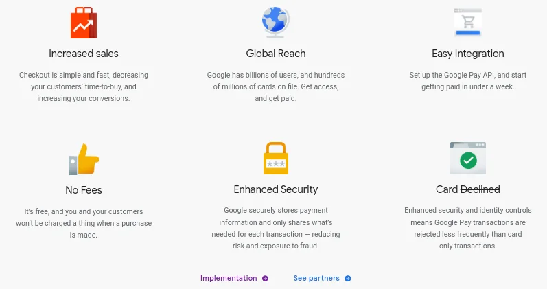 screen capture of google pay website