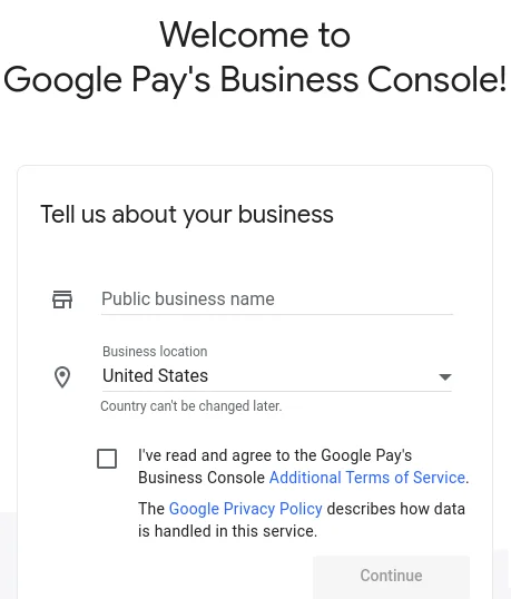 screen capture of google pay website