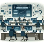 Here's the digital illustration depicting a collection agency merchant account