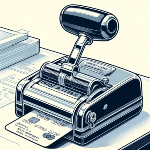 Here is the illustration of a credit card Imprinter.