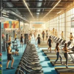 Here is the illustration of a modern fitness center.