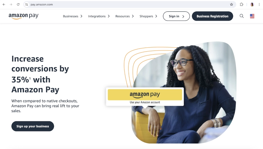 Screen Capture of Amazon Pay Homepage