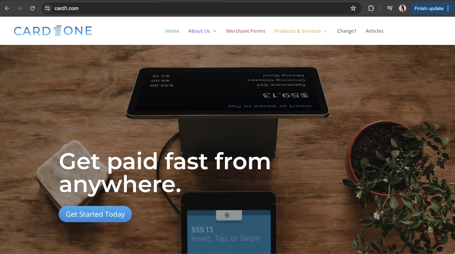 Screen Capture Card One International Homepage