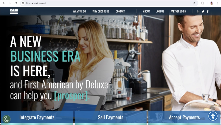 Screen Capture of First American Payment Systems Homepage
