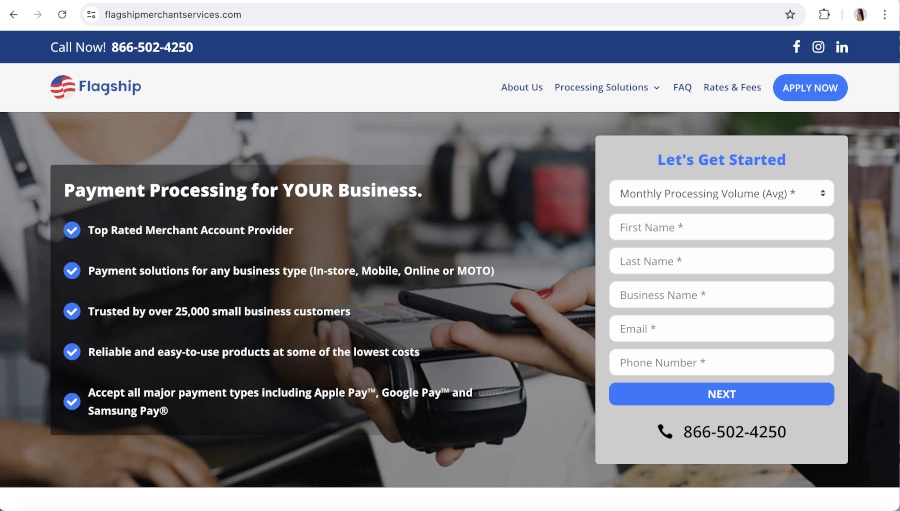 Screen Capture of Flagship Homepage