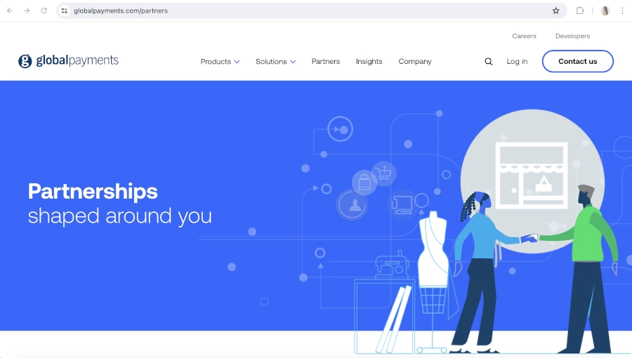 Screen Capture of Global Payments Homepage