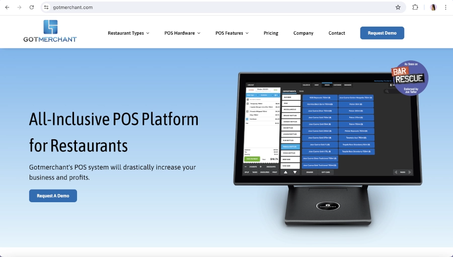 Screen Capture of Gotmerchant.com Homepage