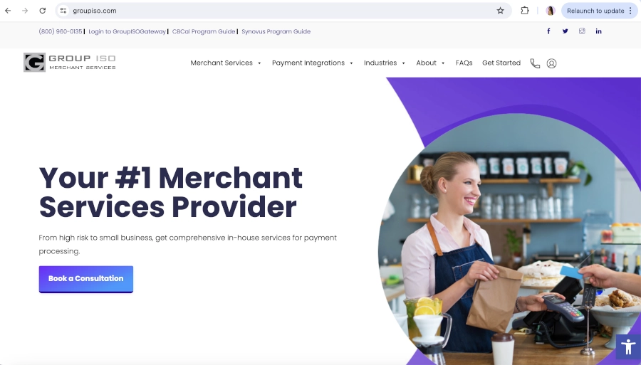 Screen Capture of Group ISO Homepage