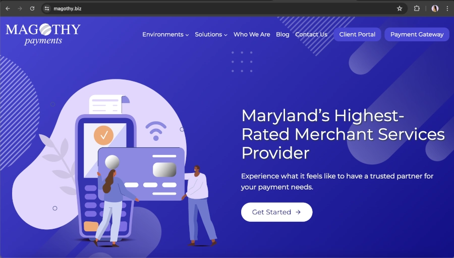 Screen Capture of Magothy Payments Homepage