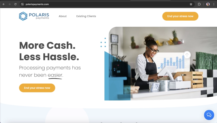 Screen Capture Polaris Payments Homepage