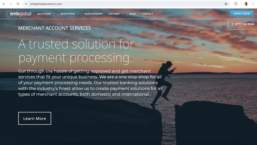 Screen Capture of SMB Global Homepage