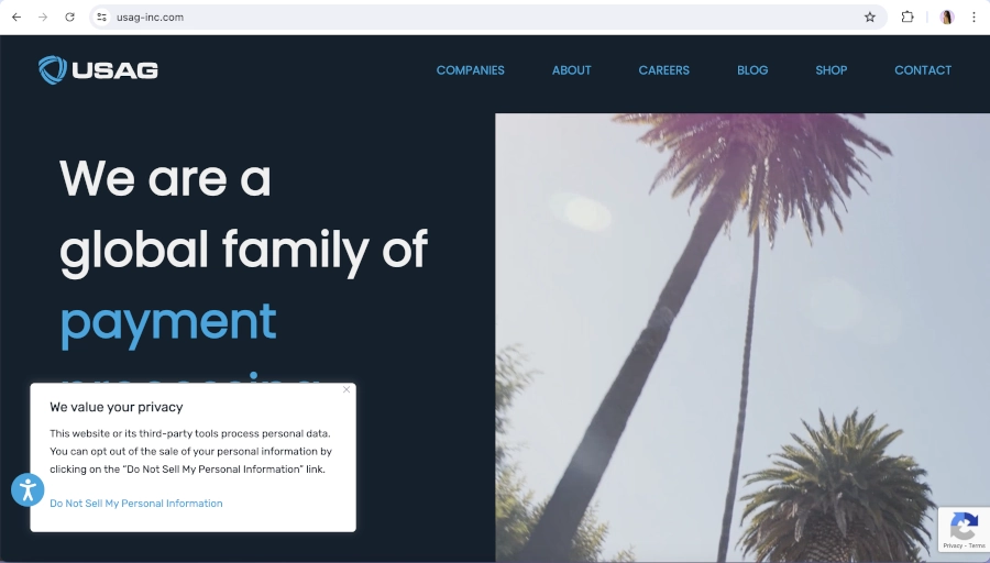 Screen Capture of US Alliance Group Homepage