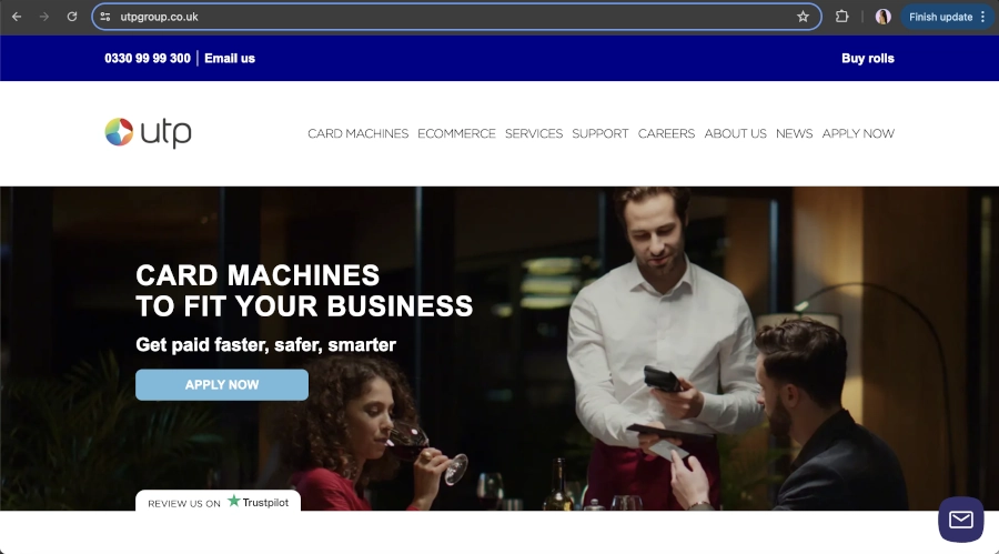 Screen Capture of Universal Transaction Homepage