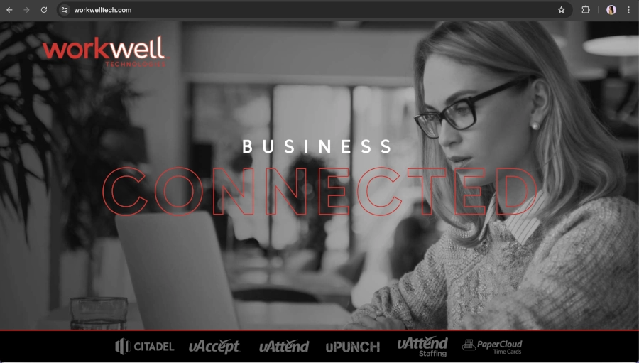 Screen Capture of Workwell Homepage