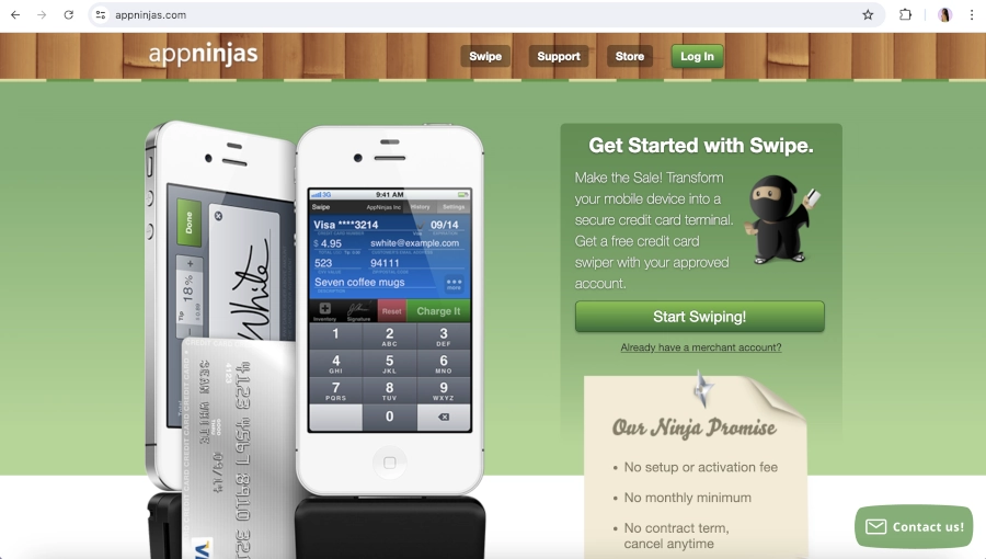 Screen Capture of AppNinjas Homepage