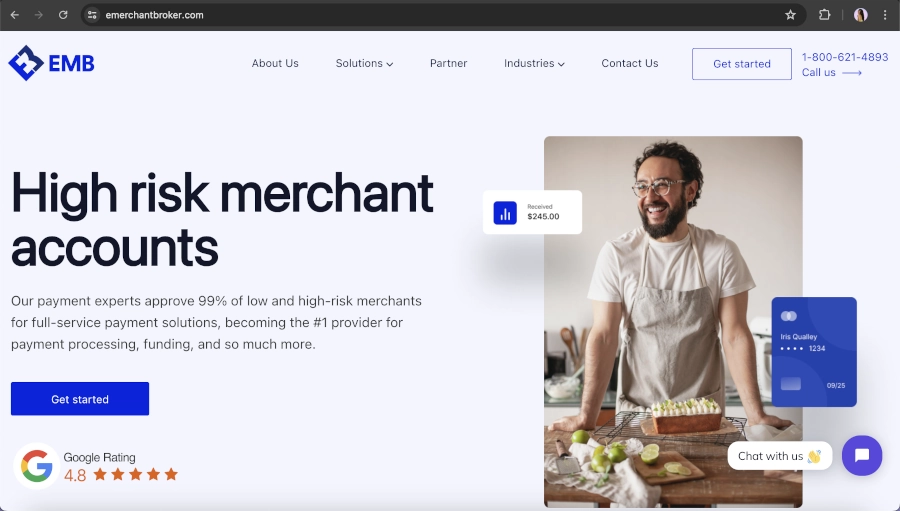 Screen Capture of eMerchantBroker Homepage