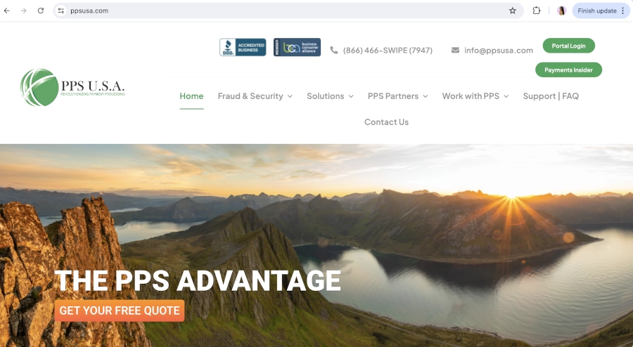 Screen Capture of PPSUSA Homepage