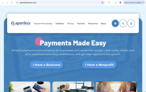 Screen Capture of Paperless Transaction Corporation