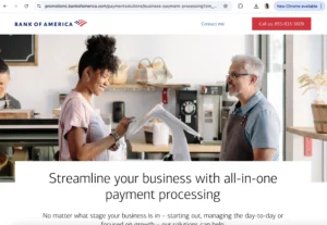 Screen Capture of Bank of America Homepage