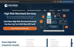 Screen Capture for High Risk Merchant Solutions