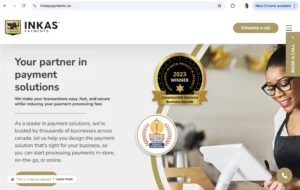 Screen Capture of INKAS Payments Homepage