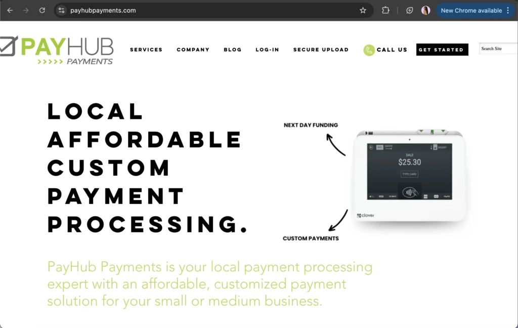 Screen Capture of PayHub Payments