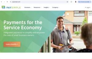 Screen Capture of PaySimple Homepage