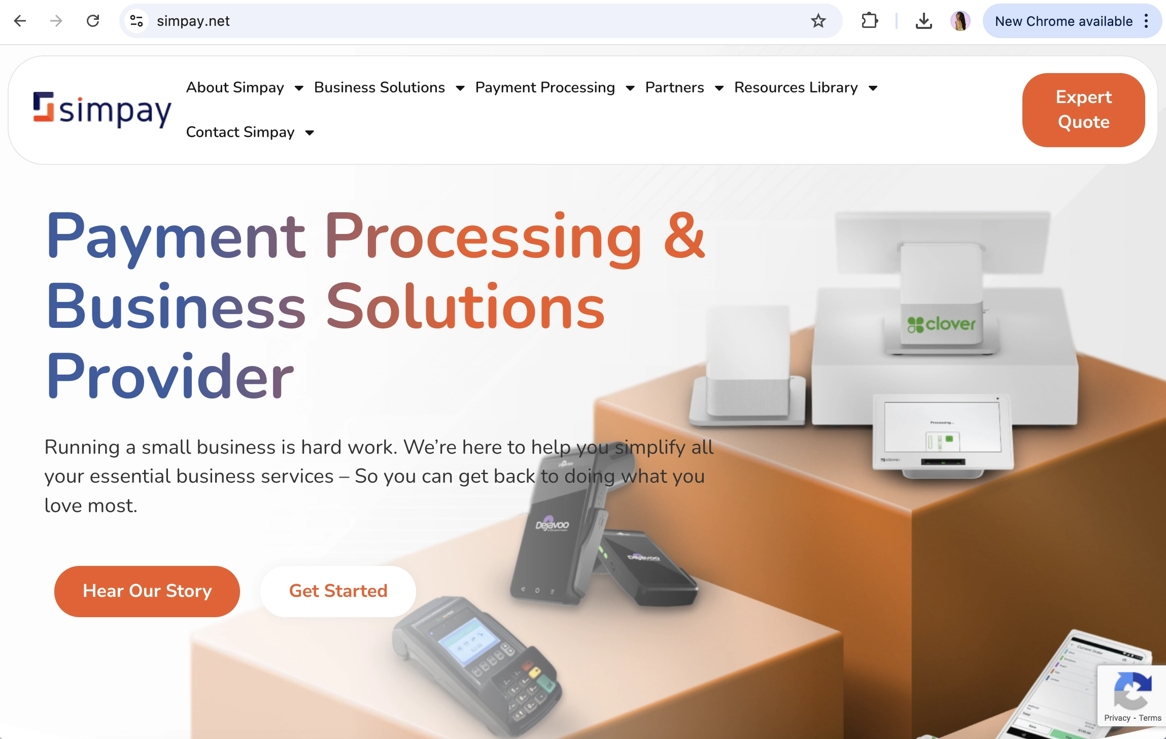 Screen Capture of Simpay Homepage