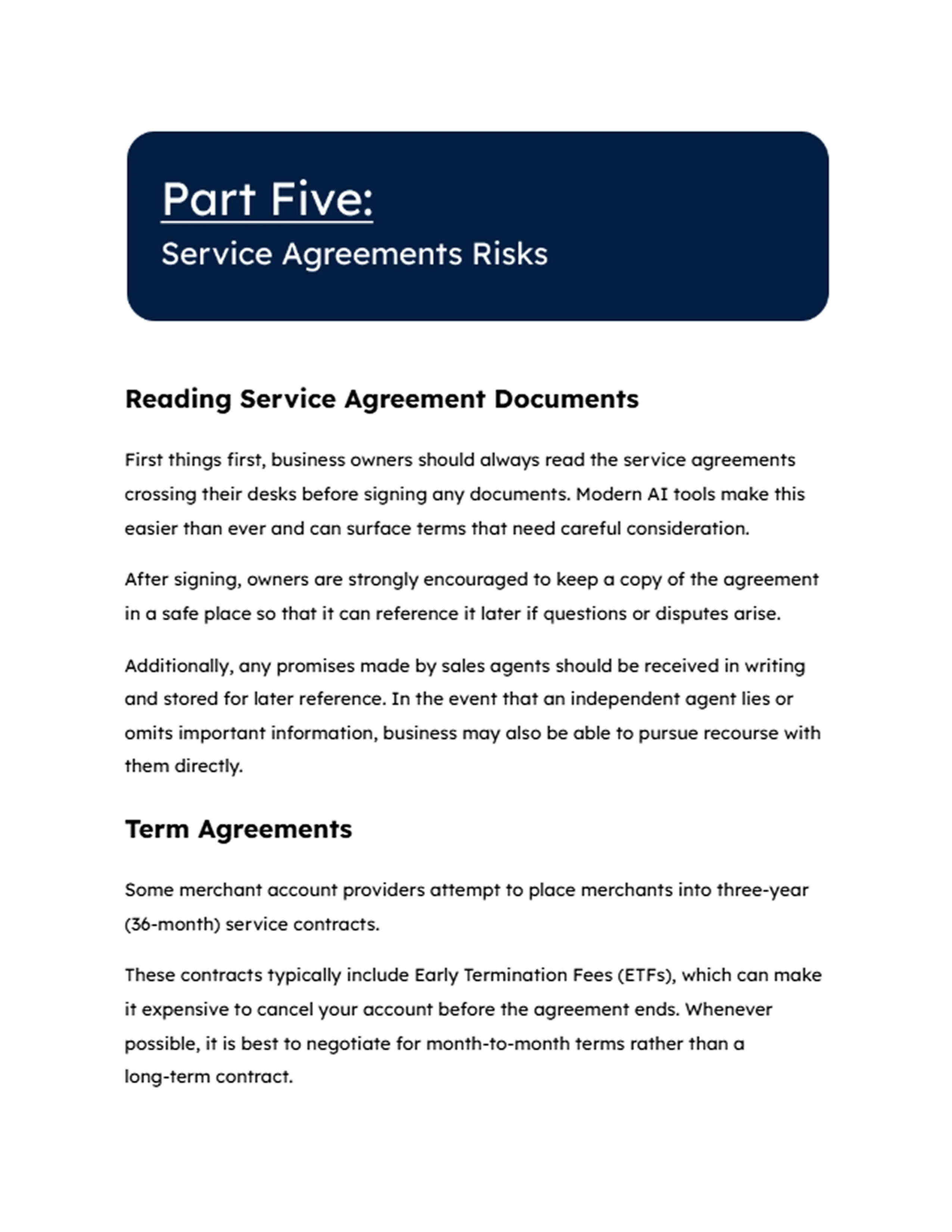 Fee Sweep section preview 5