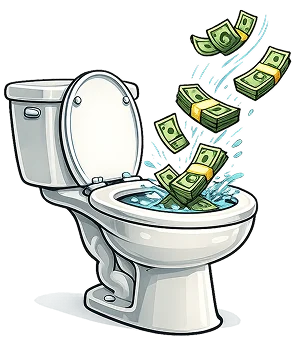 Flushing profits on processing fees
