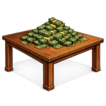 Pile of money left on the table